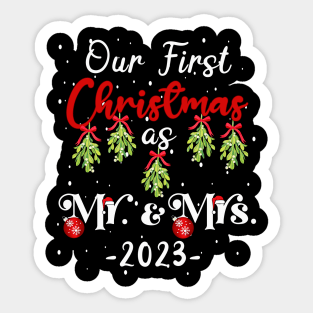 Our First Christmas as Mr and Mrs 2023 Sticker